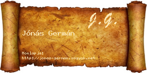 Jónás Germán névjegykártya