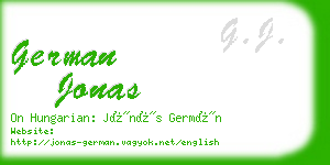 german jonas business card